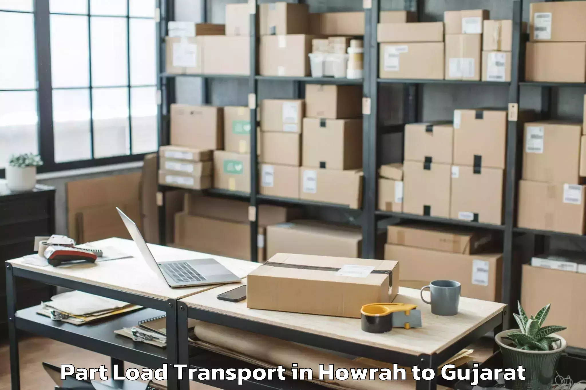 Affordable Howrah to Khambhat Part Load Transport